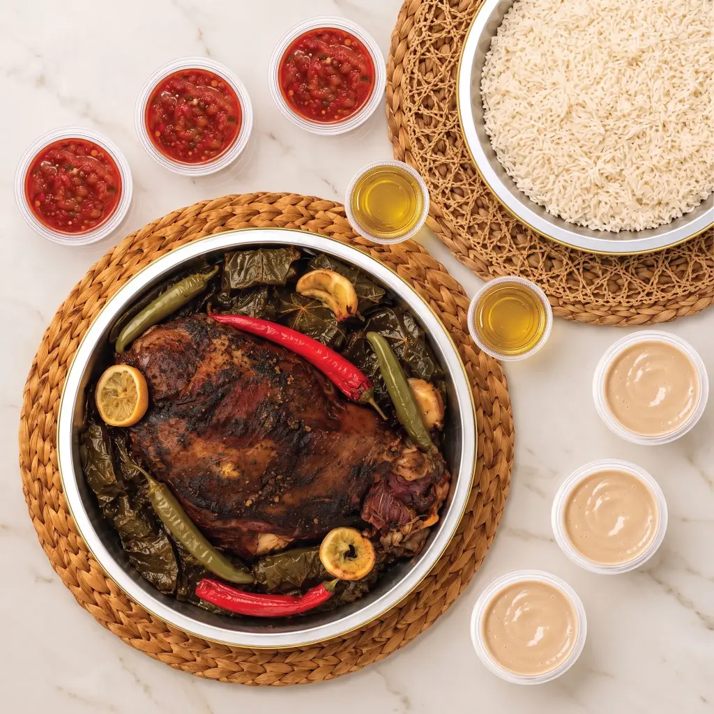 Smoked Shoulder with Grape Leaves